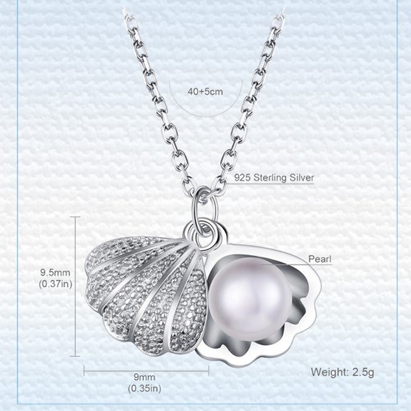 NEW 925 Sterling Silver Pearl Shell Necklace - Picture 8 of 8